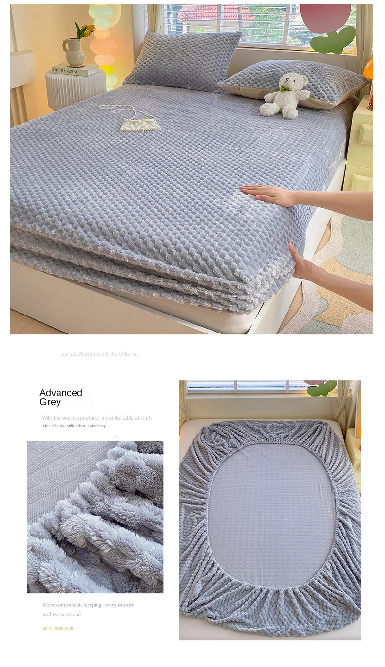 Thickened Fleece Bed Sheet Protector for Winter