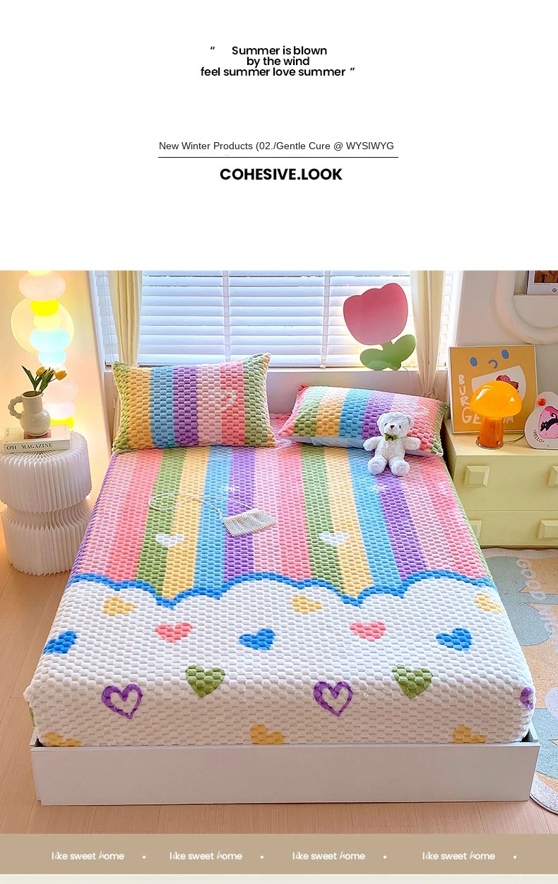 Thickened Fleece Bed Sheet Protector for Winter