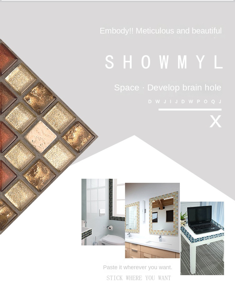 Self - Adhesive PVC Mosaic Wall Stickers