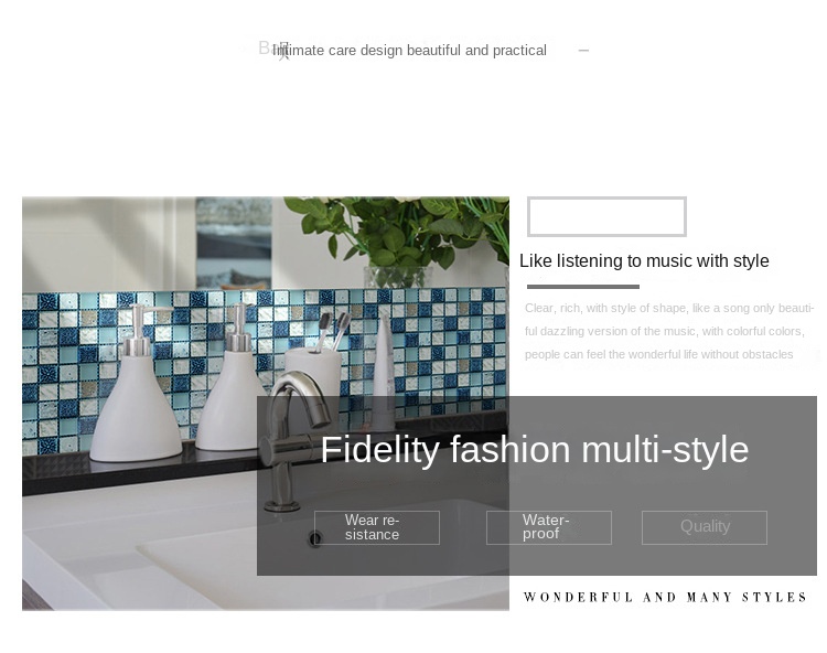 Self - Adhesive PVC Mosaic Wall Stickers