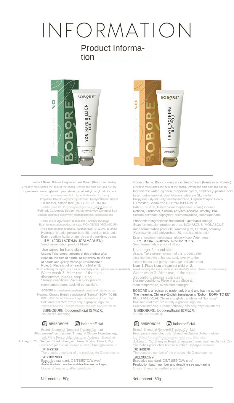 Scented Hand Cream with Multiple Fragrances