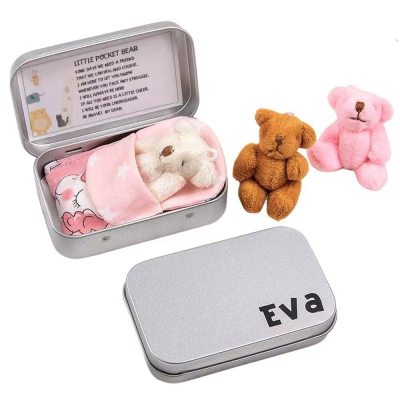 Mini Teddy Bear in Tin Box for Gift