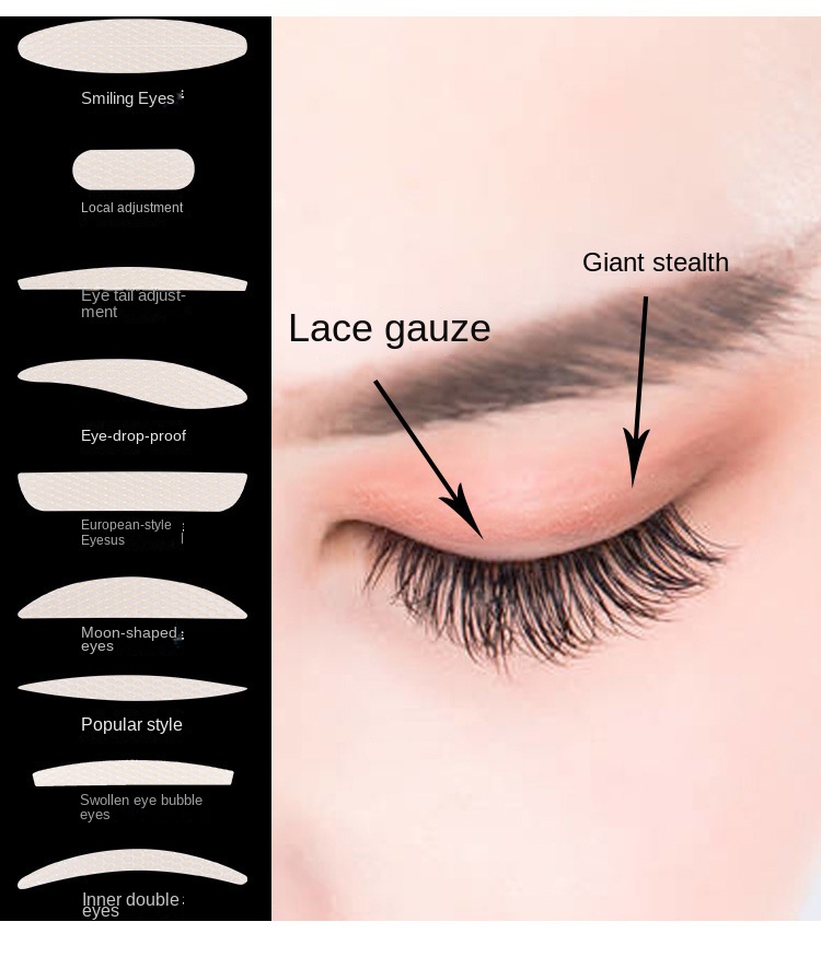 Invisible Lace Double Eyelid Patches for Various Eye Shapes