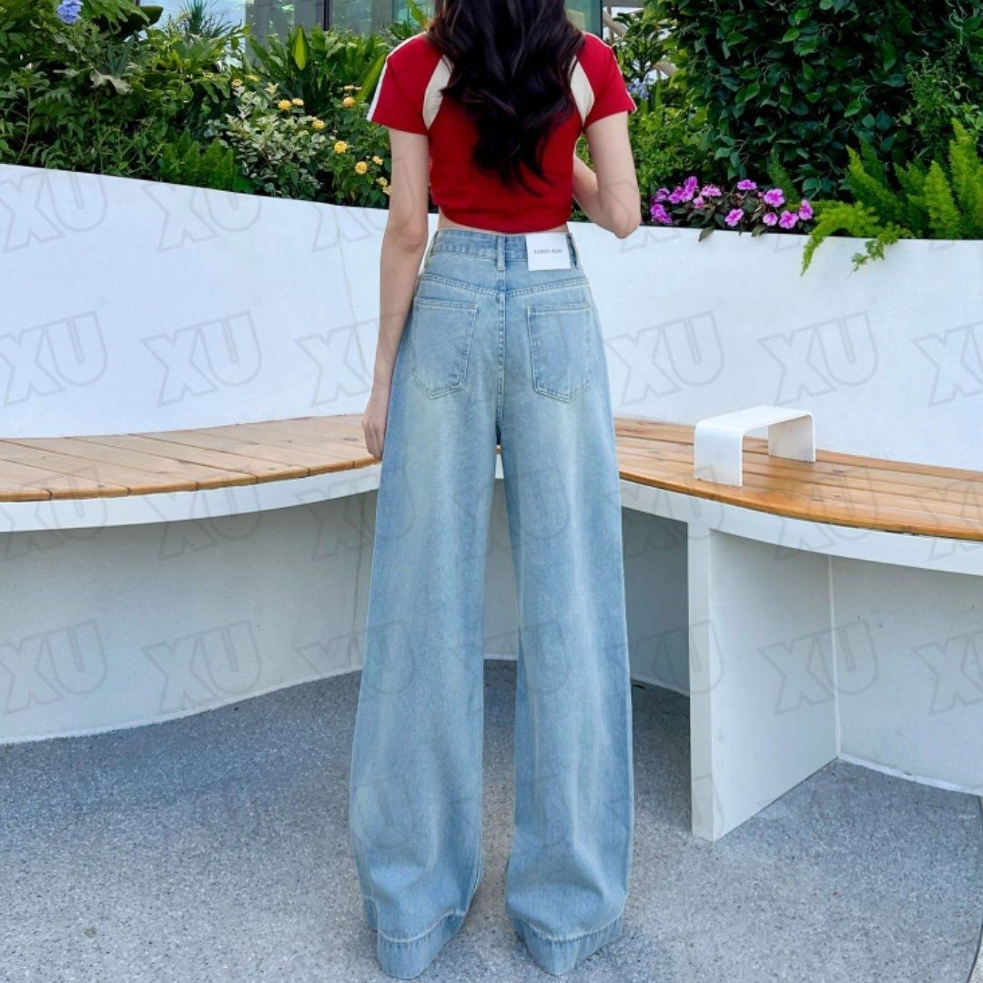 Women's Summer Light Straight Jeans for Plus Size