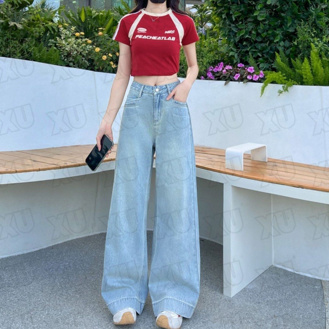 Women's Summer Light Straight Jeans for Plus Size