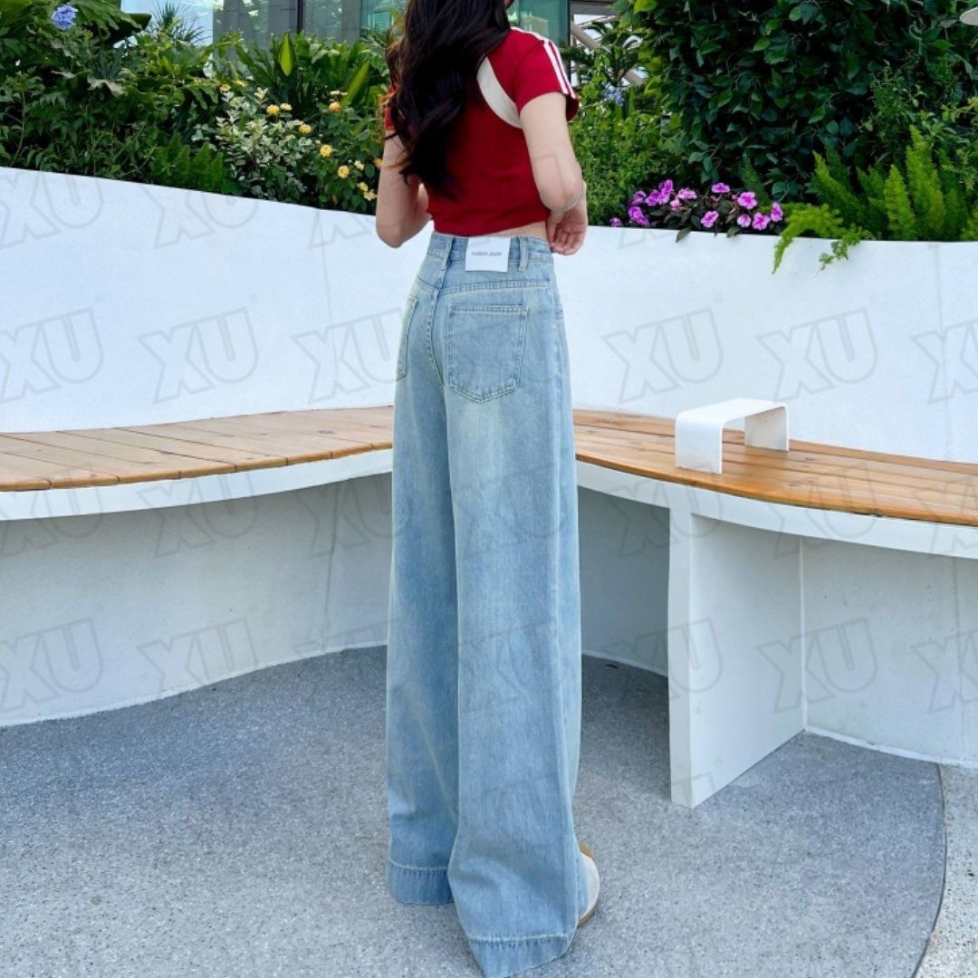 Women's Summer Light Straight Jeans for Plus Size