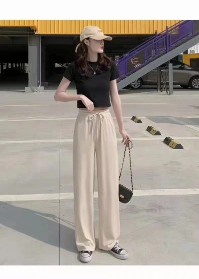 Women's Iced Silk Wide-Legged Casual Pants