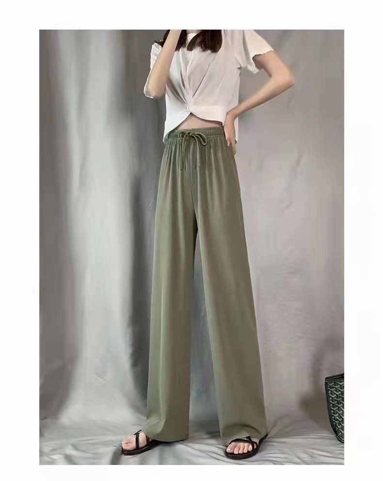 Women's Iced Silk Wide-Legged Casual Pants