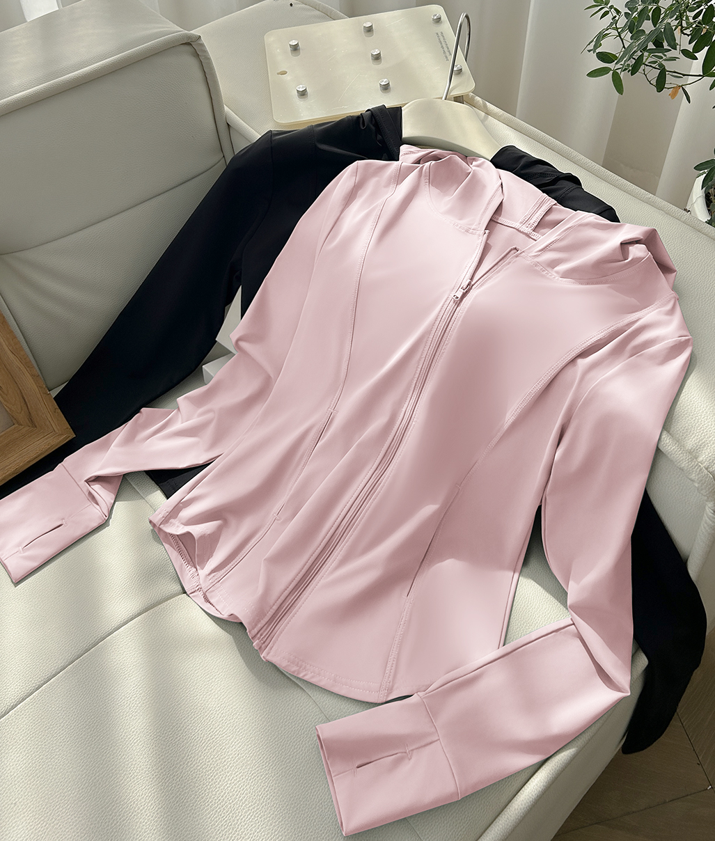 Women's Pink Ice Silk Sunscreen Jacket for Yoga and Outdoor