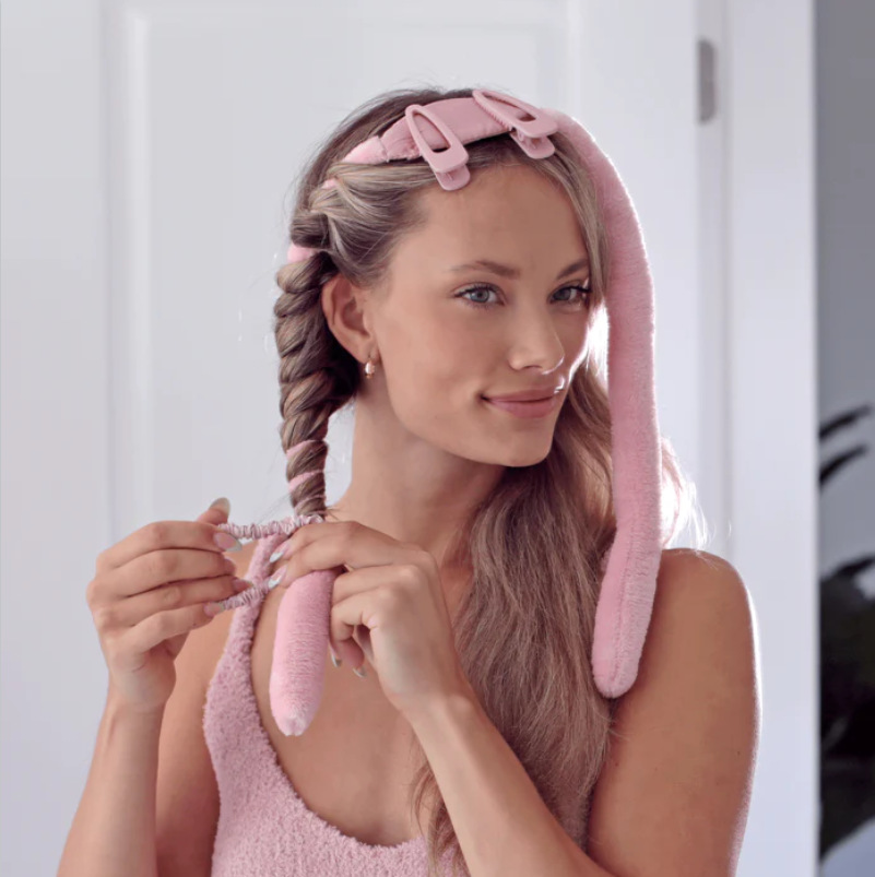 Pink Bunny Heatless Hair Curler for Big Waves