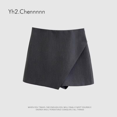 Fall Slimming Black Shorts Skirt with Academic Style