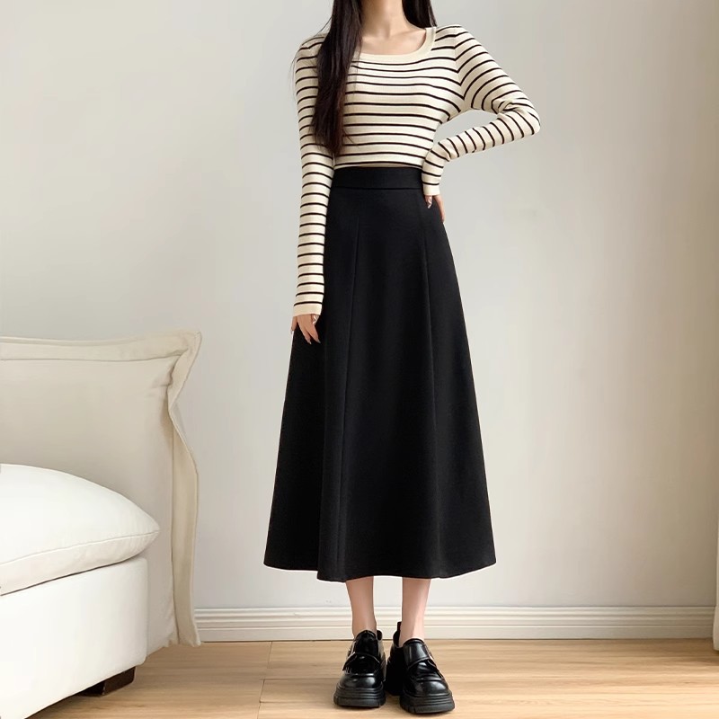 Women's Summer Black A-line Pleated Mini Skirt