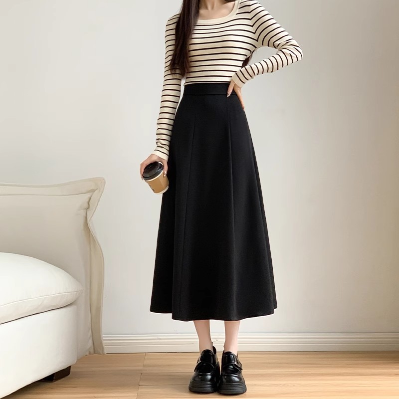 Women's Summer Black A-line Pleated Mini Skirt