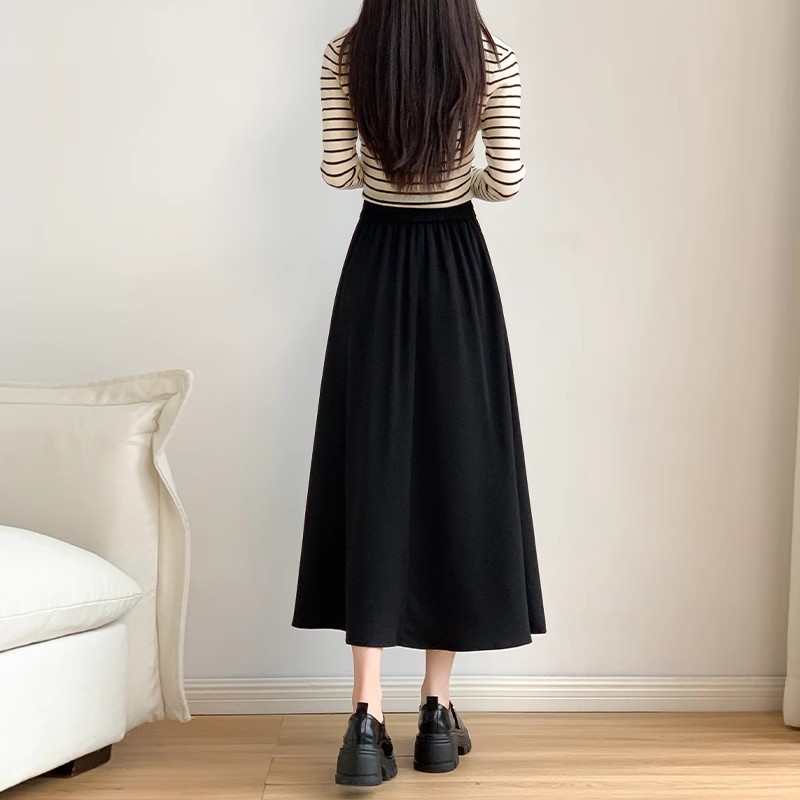 Women's Summer Black A-line Pleated Mini Skirt