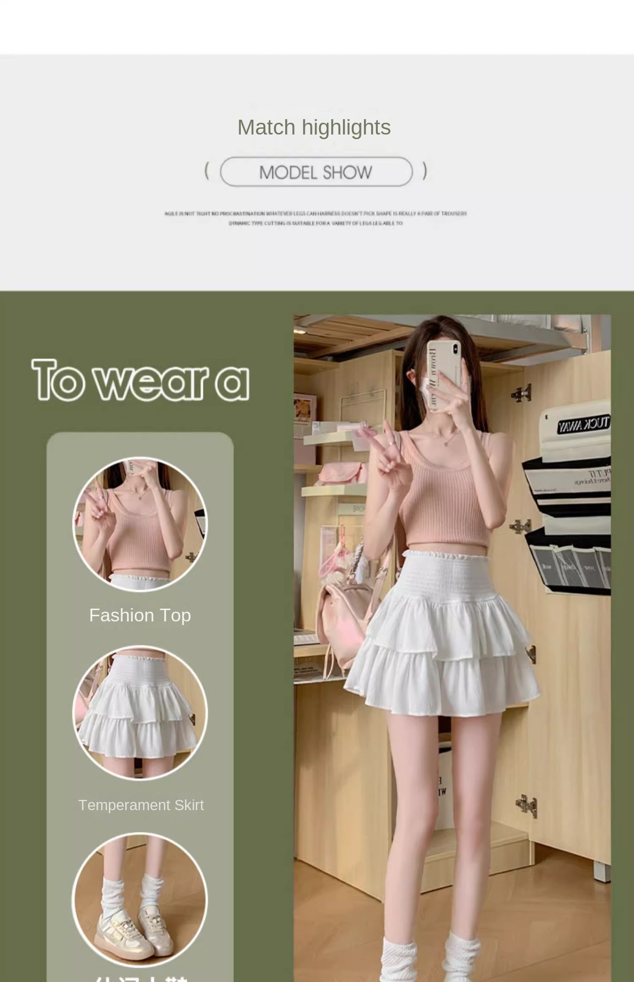 White Double - Layered A - Line Cake Mini Skirt for Women