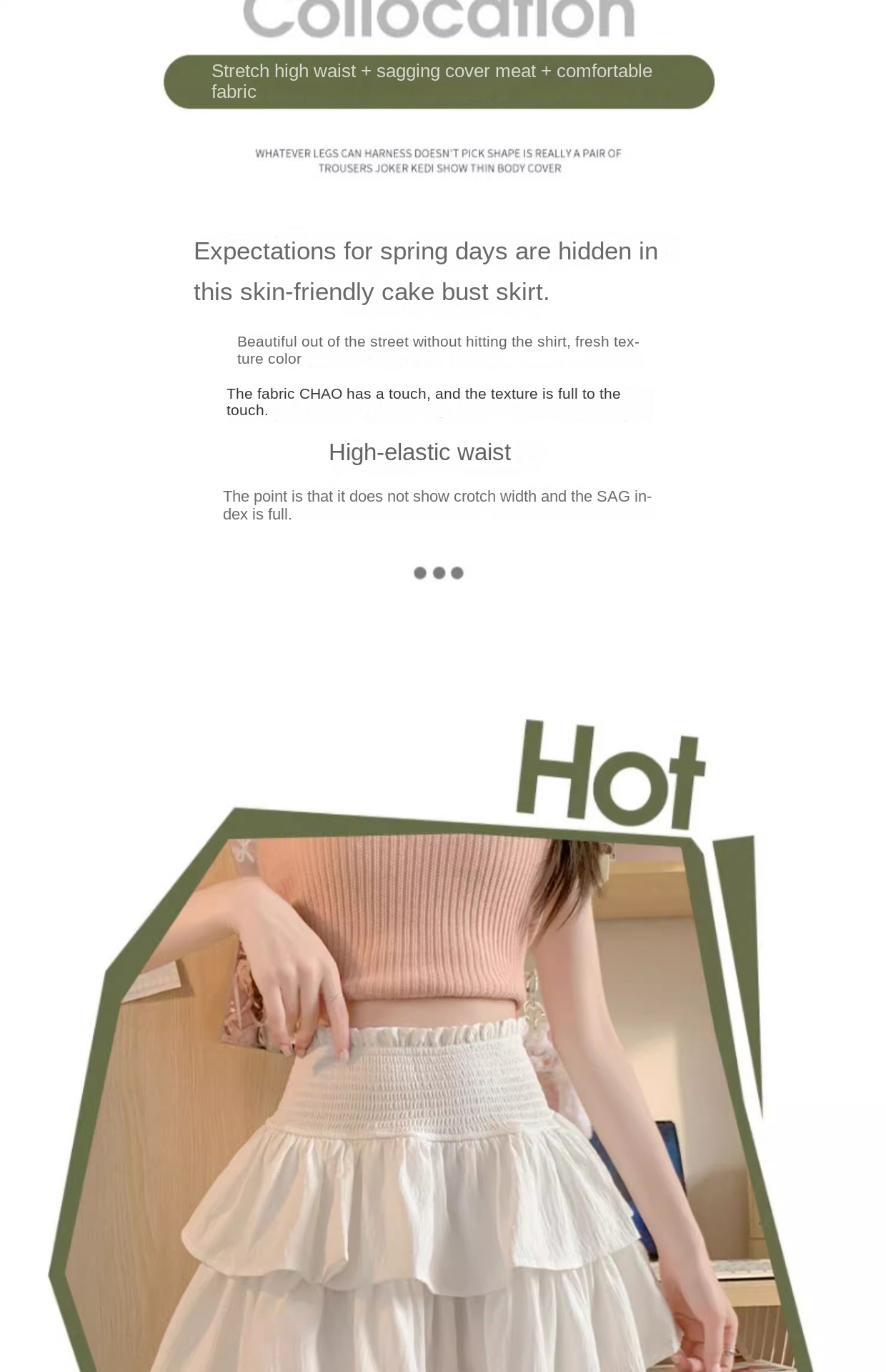 White Double - Layered A - Line Cake Mini Skirt for Women