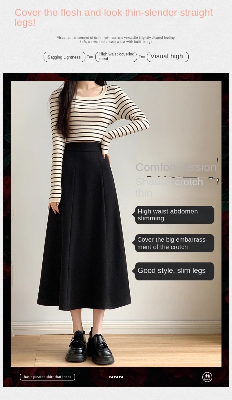 Women's Summer Black A-line Pleated Mini Skirt