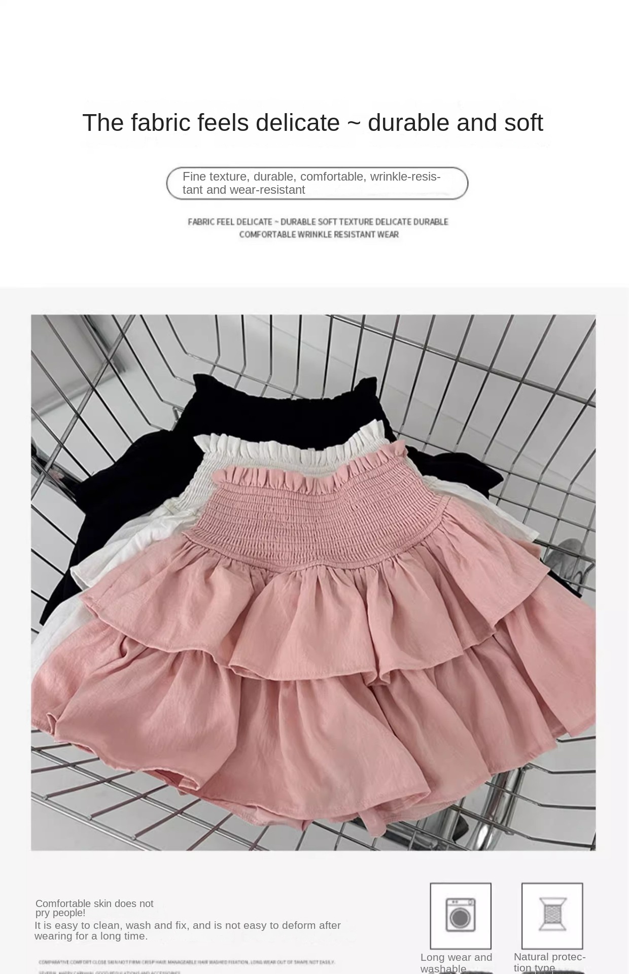 White Double - Layered A - Line Cake Mini Skirt for Women