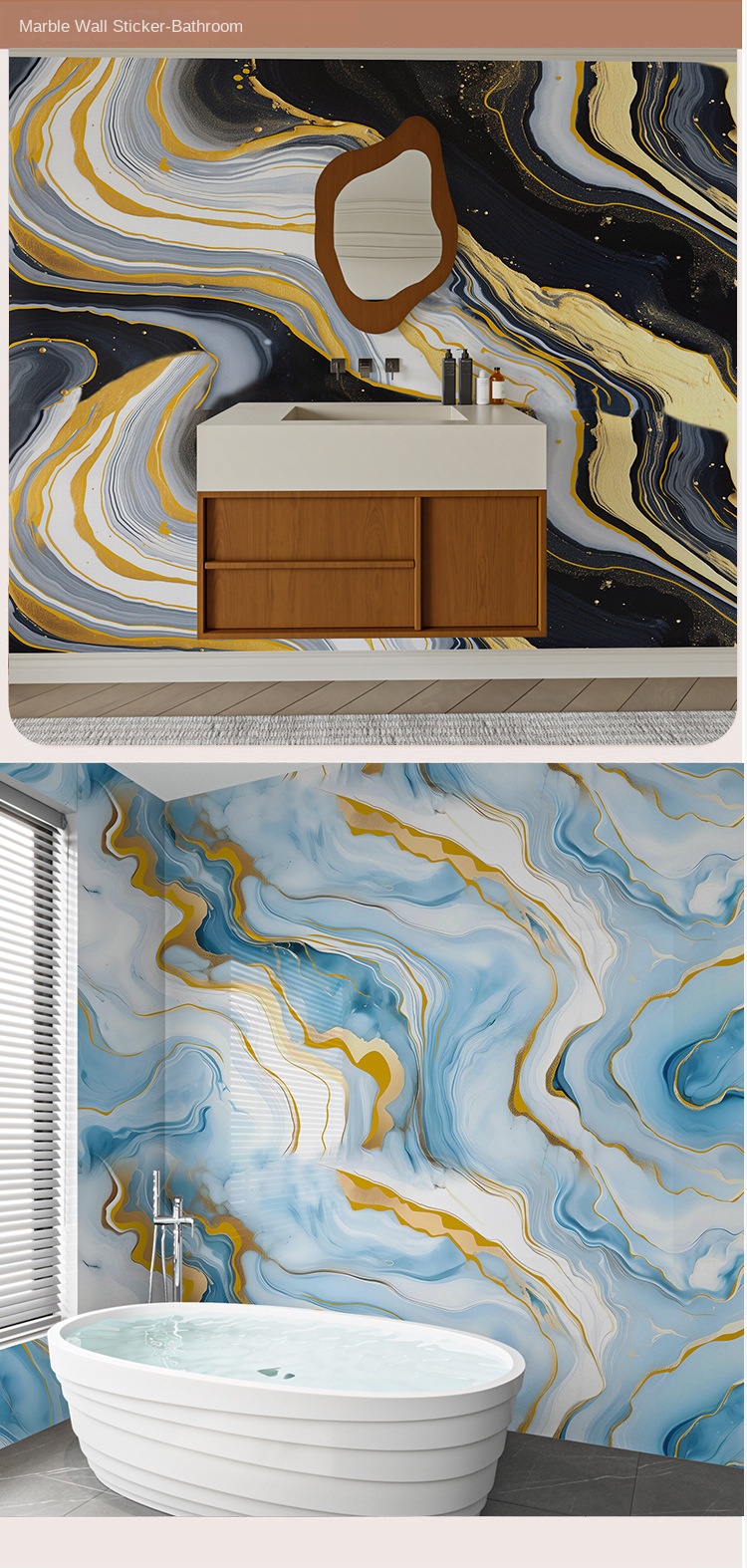 Self - Adhesive Waterproof Marble Wall Sticker