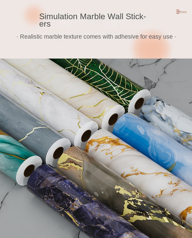 Self - Adhesive Waterproof Marble Wall Sticker