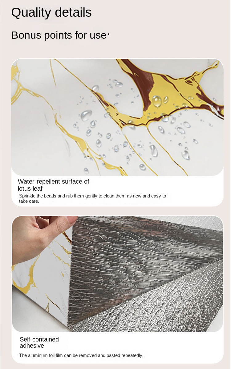 Self - Adhesive Waterproof Marble Wall Sticker