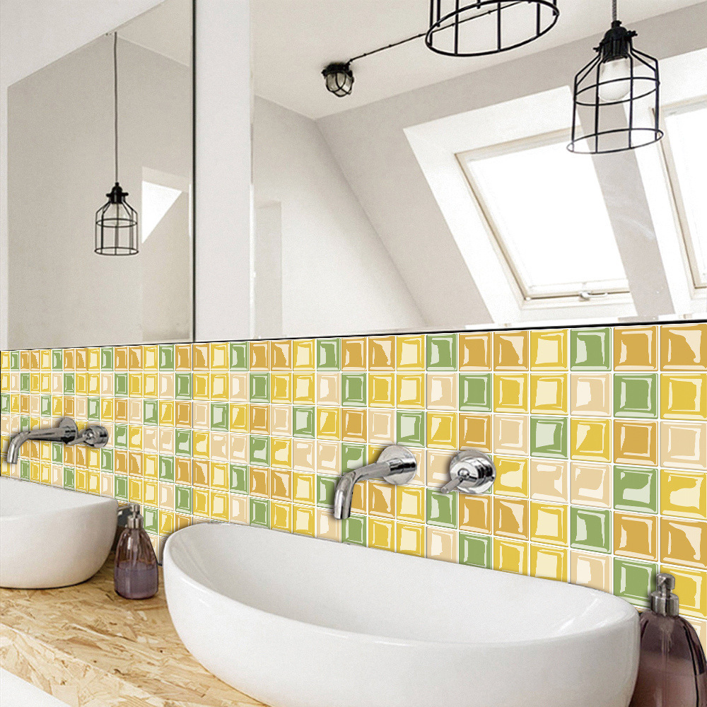 Removable Self - Adhesive Mosaic Wall Tiles for DIY Decoration