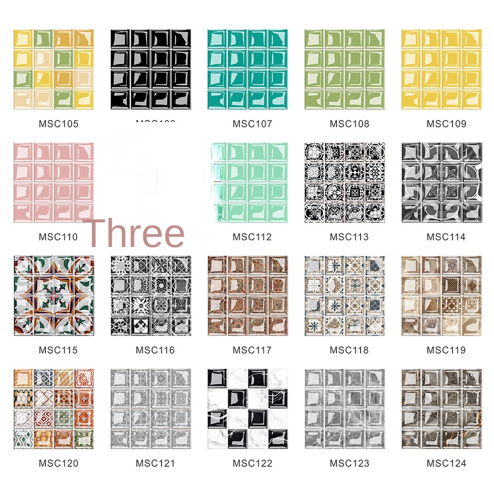 Removable Self - Adhesive Mosaic Wall Tiles for DIY Decoration