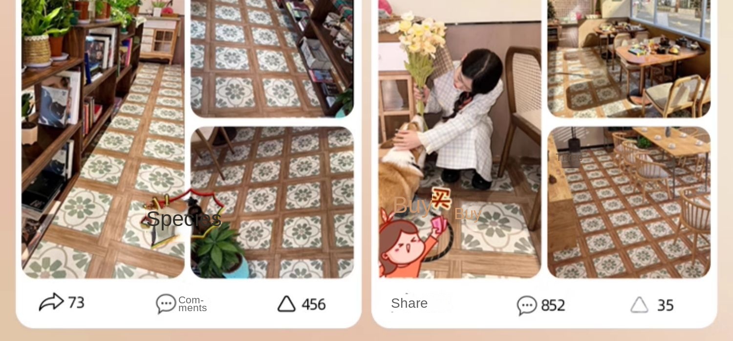 French Retro Self-adhesive Floor Stickers