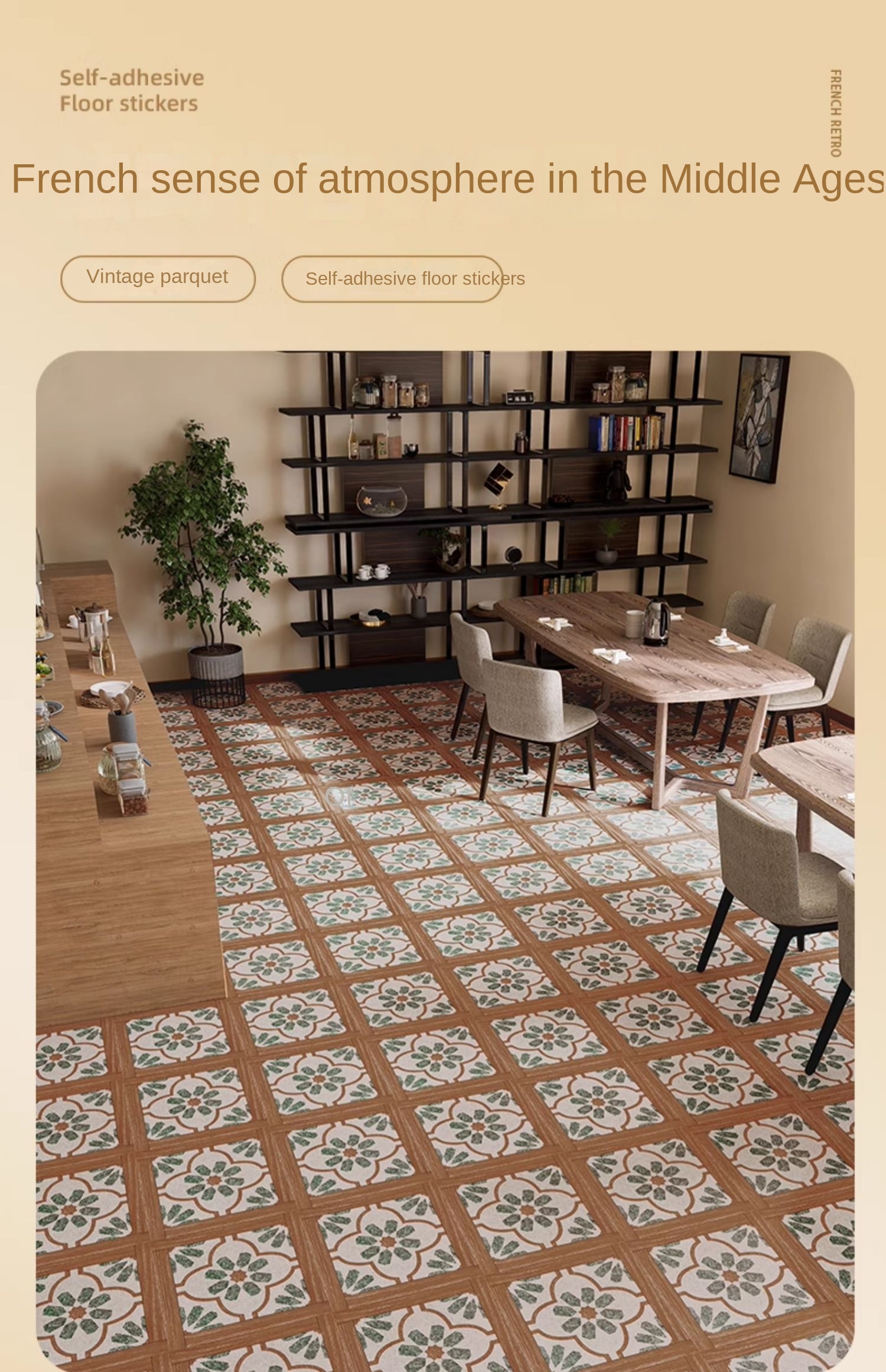 French Retro Self-adhesive Floor Stickers