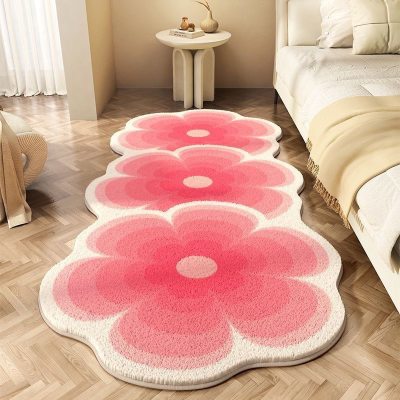 Ins Flower Shaped Faux Cashmere Carpet