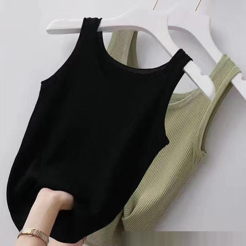 Women's Large Size Sleeveless Ribbed Summer Vest