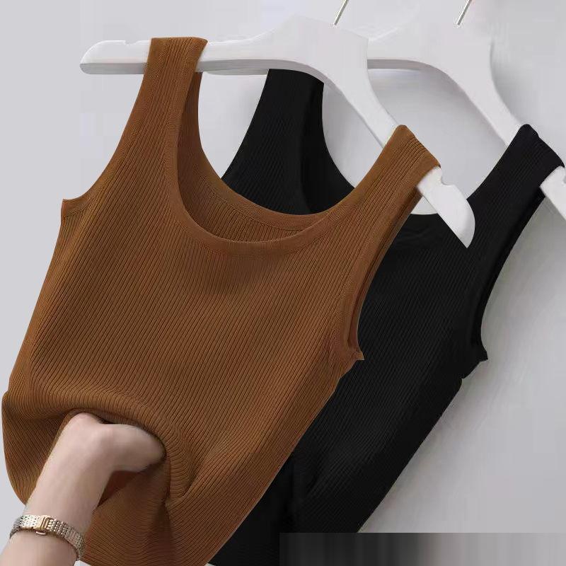 Women's Large Size Sleeveless Ribbed Summer Vest