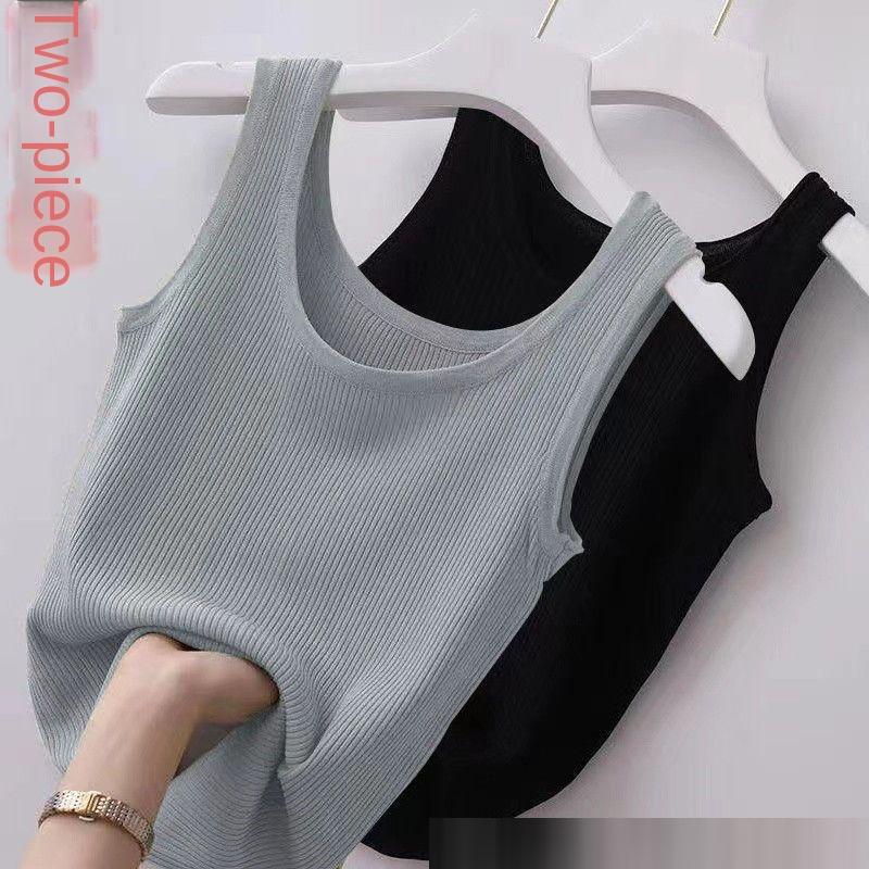 Women's Large Size Sleeveless Ribbed Summer Vest