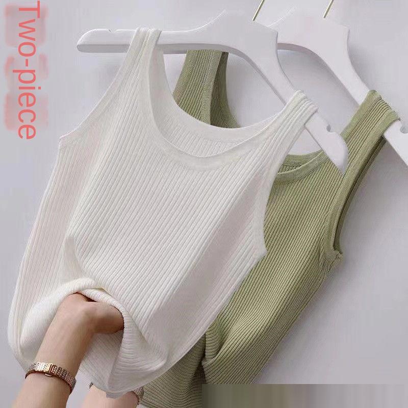 Women's Large Size Sleeveless Ribbed Summer Vest
