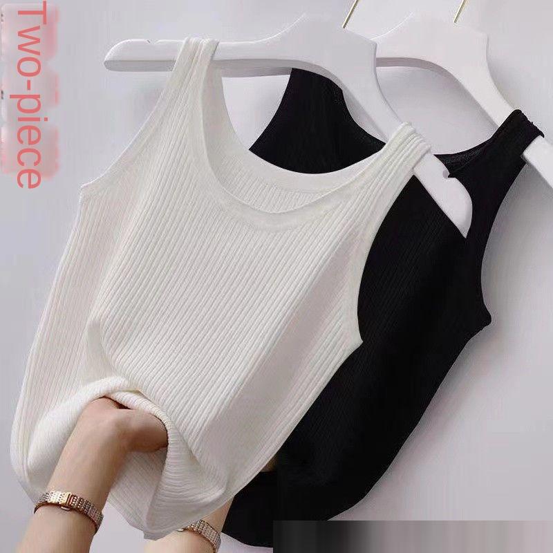 Women's Large Size Sleeveless Ribbed Summer Vest