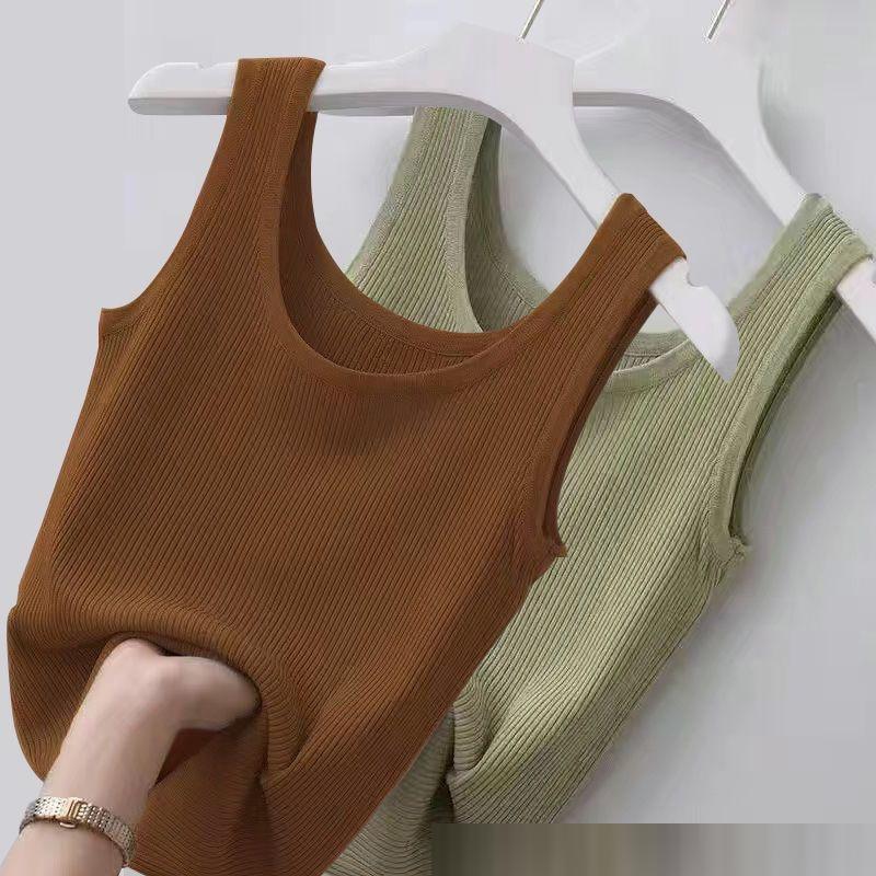 Women's Large Size Sleeveless Ribbed Summer Vest
