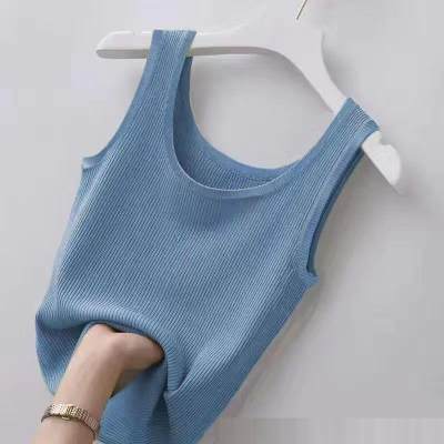 Women's Large Size Sleeveless Ribbed Summer Vest