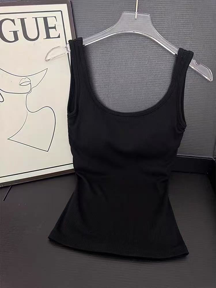 Women's Summer Black Backless Padded Crop Top