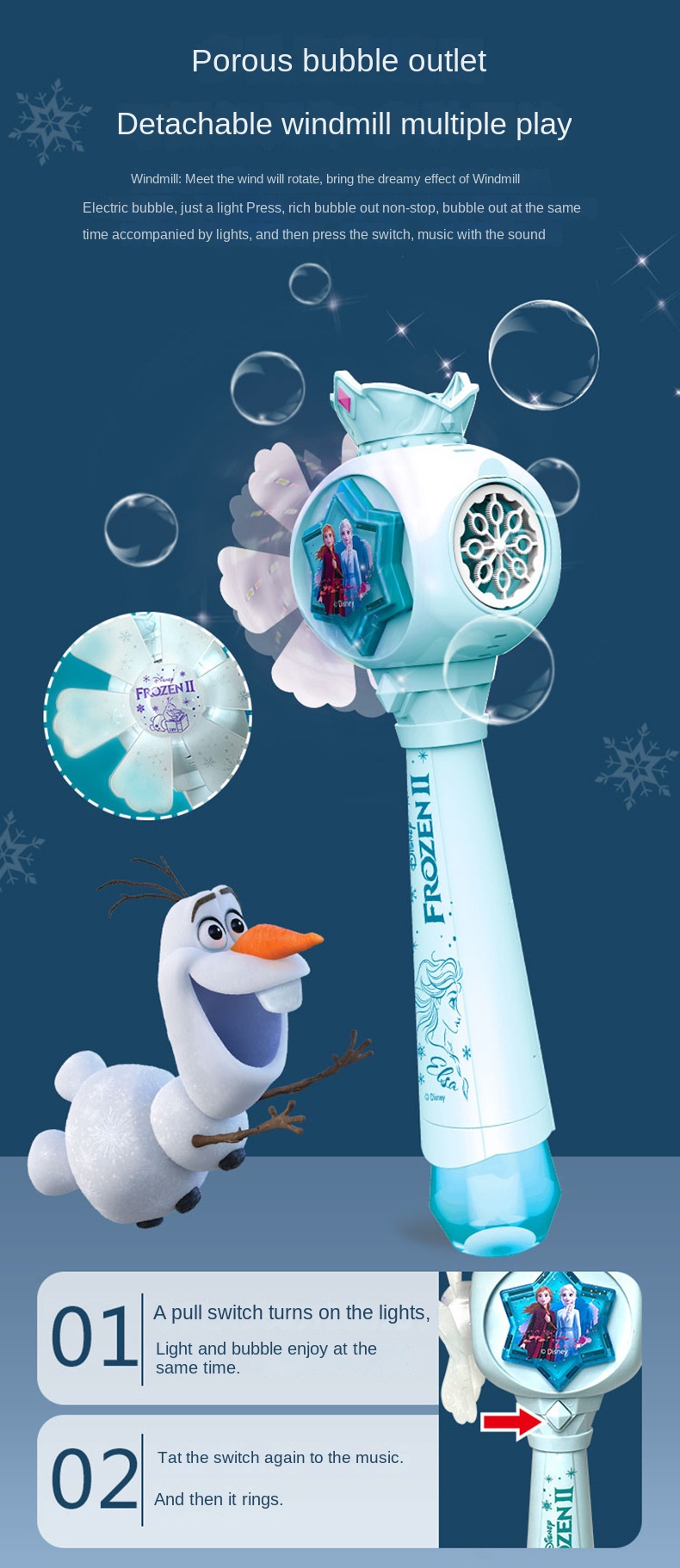 Girls Electric Bubble Magic Wand Toy
