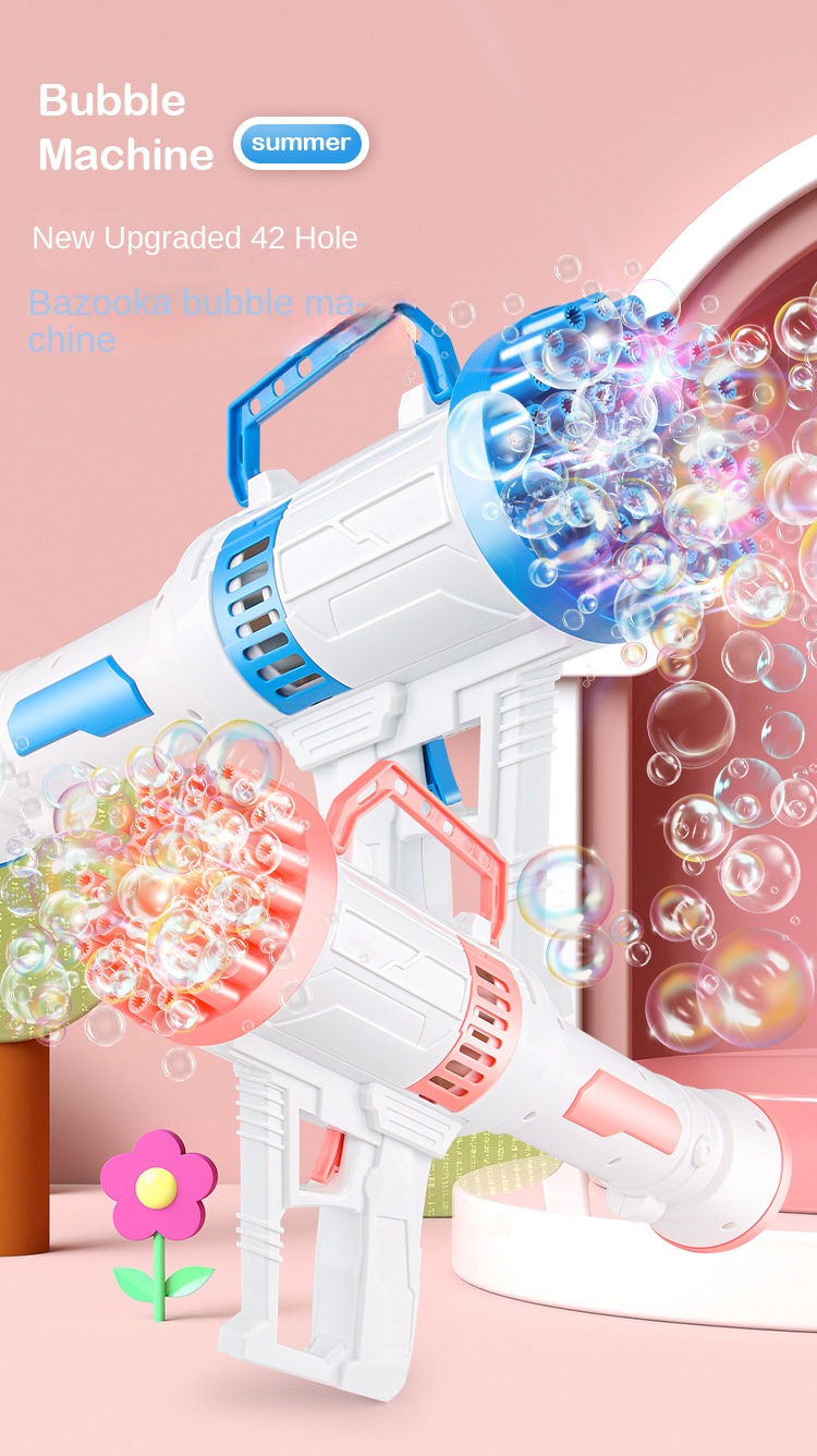 42-Hole Rocket Bubble Gatling Toy for Kids