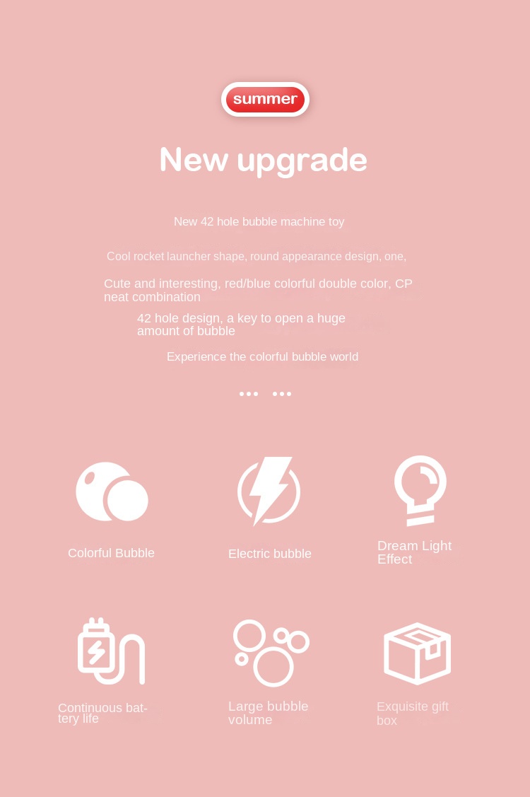 42-Hole Rocket Bubble Gatling Toy for Kids