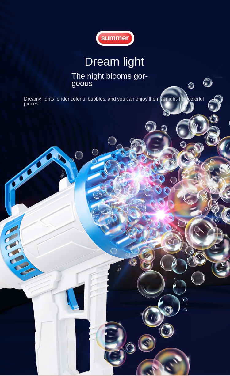 42-Hole Rocket Bubble Gatling Toy for Kids