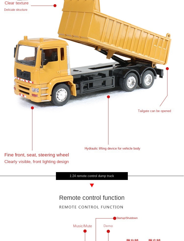 Remote Control Construction Truck Toy