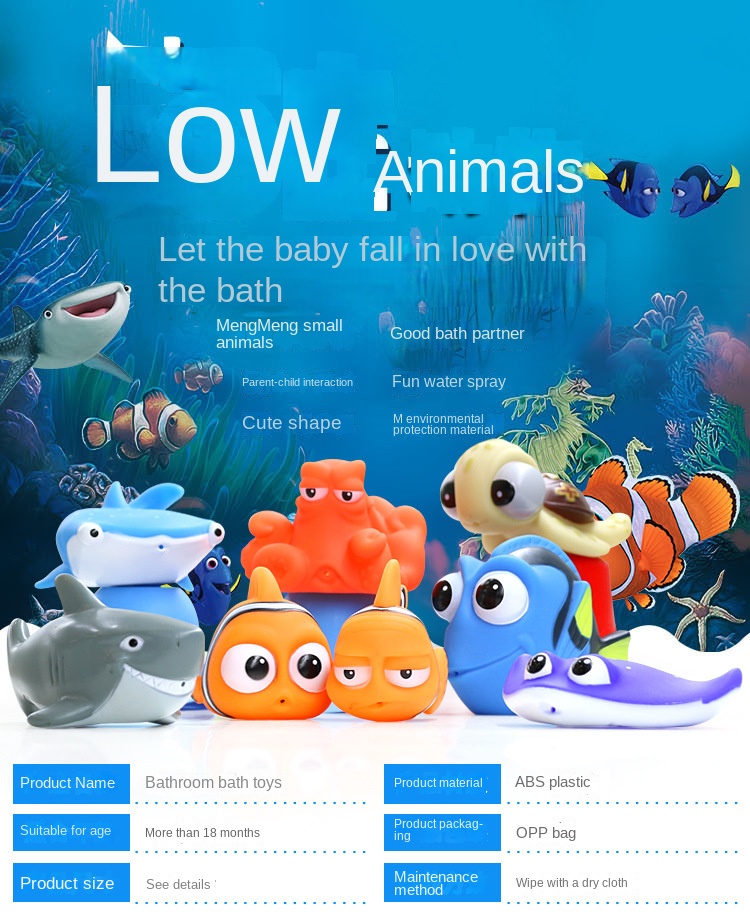 Rubber Spraying Sea Animal Bath Toys