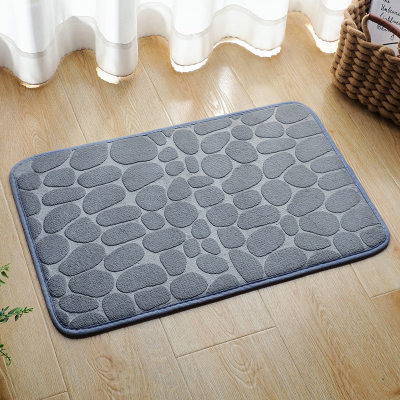 Coral Fleece Door Mat with Stone Print