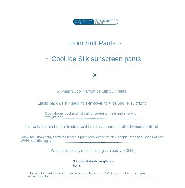 Women's Korean Style High-Waisted Straight Ice Silk Trousers