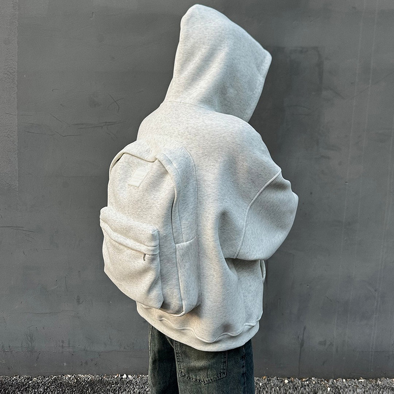 Men's Boxy Hooded Cardigan Sweatshirt for Spring and Autumn