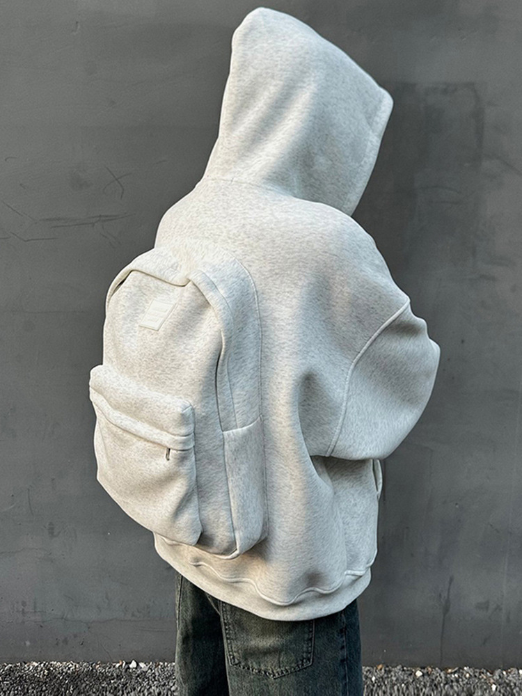 Men's Boxy Hooded Cardigan Sweatshirt for Spring and Autumn