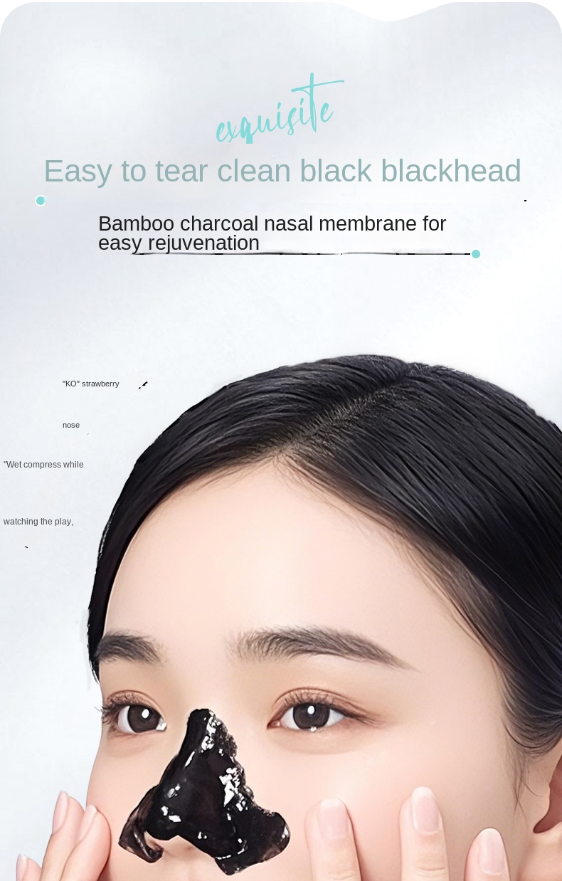 Charcoal Plant Extract Blackhead Suction Nose Mask Set