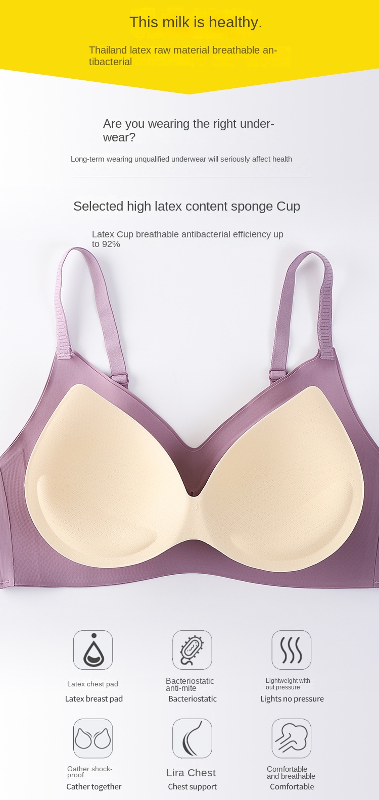 Women's Latex Wireless Bra for Small Breasts